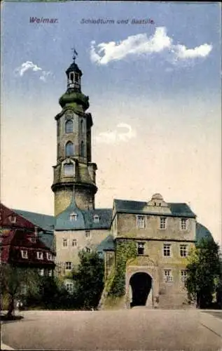 Ak Weimar in Thüringen, Schlossturm, Bastille