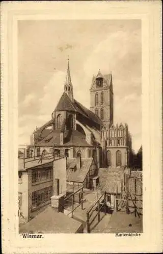 Ak Hansestadt Wismar, Marienkirche,  Gebäude, Stadtansicht