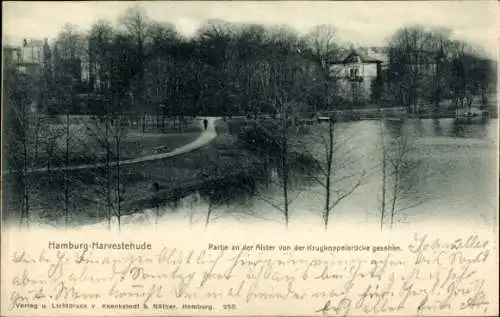 Ak Hamburg Eimsbüttel Harvestehude, Blick von der Krugkoppelbrücke, Alster