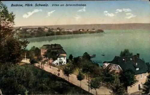 Ak Buckow in der Märkischen Schweiz, Villen am Schermützelsee