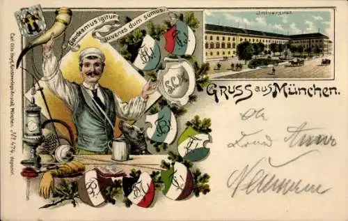 Studentika Litho München, Universität, Corpswappen, KSCV