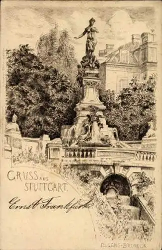 Litho Stuttgart in Württemberg, Eugens Brunnen