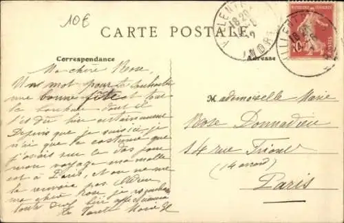 Ak Villentrois Indre, Rue Grande, Route de Lucay