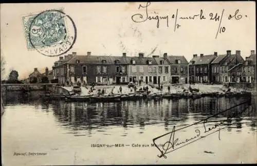 Ak Isigny sur Mer Calvados, Cale aux Moules