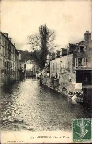 Ak Quimperlé Finistère, Flusslandschaft,  Gebäude, ruhige Wasseroberfläche, 
