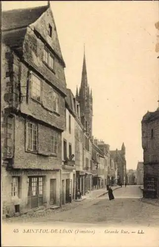 CPA Saint Pol de Léon Finistère, Grande Rue