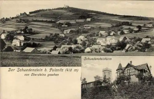 Ak Schwedenstein bei Pulsnitz, Schwedenstein b.  Oberstein, Schwedensteinturm