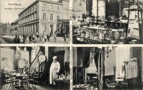 Ak Havelberg in Sachsen Anhalt, Knittels Conditorei, Laden, I. Etage, II. Etage