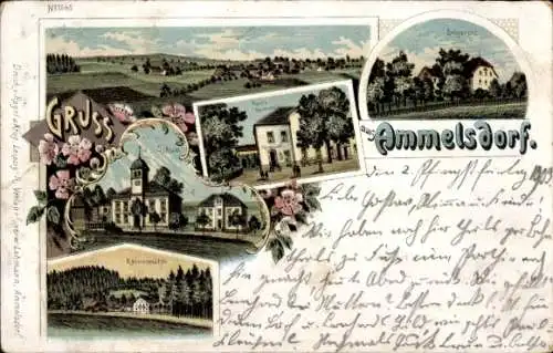 Ak Ammelsdorf Dippoldiswalde im Erzgebirge, Gruß aus  Landschaftsabbildungen, mehrere Gebäude