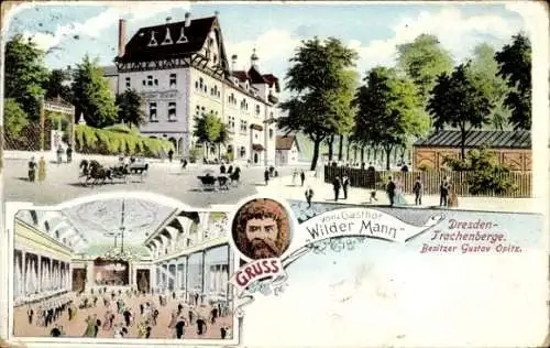 Ak Dresden Trachenberge, Gasthof Wilder Mann, Bes. Gustav Opitz