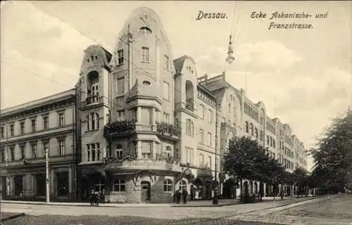 Ak Dessau Sachsen Anhalt, Askanische Straße Ecke Franzstraße