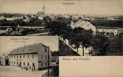 Ak Pausitz Bennewitz in Sachsen, Gesamtansicht, Gasthof zu Pausitz