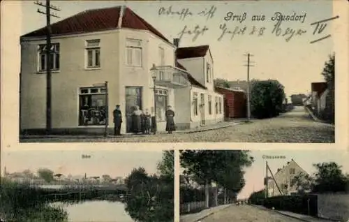 Ak Busdorf in Schleswig Holstein, See, Chaussee, Straßenpartie