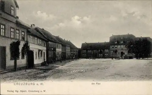 Ak Creuzburg an der Werra, Stadtansicht von  Häuser, Platz, Himmel