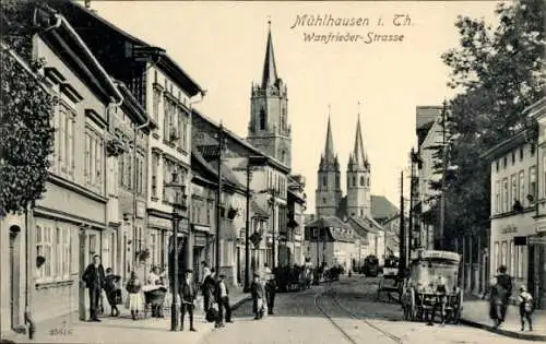 Ak Mühlhausen in Thüringen, Wanfrieder Straße, Kirche