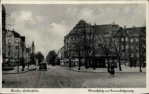 Ak Berlin Steglitz Lichterfelde, Händelplatz, Gardeschützenweg