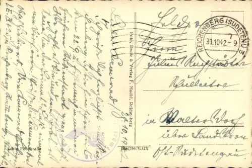 Ak Reichenberg in Böhmen Liberec Tschechien, Historische Architektur, Straßenansicht,  Atmosphäre