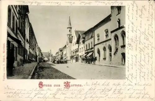 Ak Murnau am Staffelsee, Straßenpartie