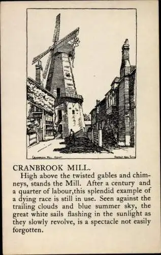 Künstler Ak Cranbrook Kent England, Union Mill, Windmühle