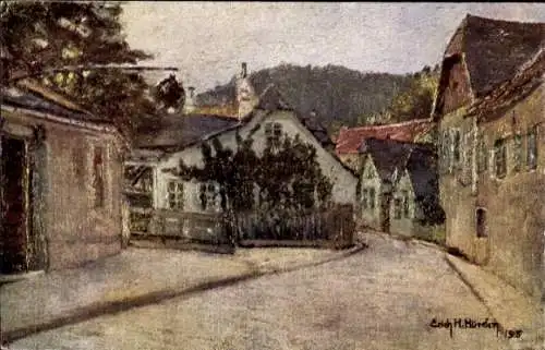 Künstler Ak Erich Hlavacek Hürden, Im Weinbauernlandl, Österreich 
