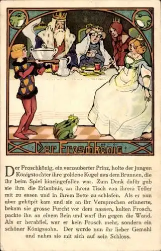Künstler Ak Der Froschkönig, Märchen, Königstochter