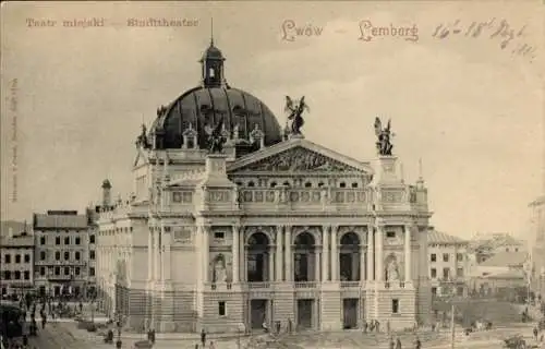 Ak Lwiw Lwów Lemberg Ukraine, Stadttheater
