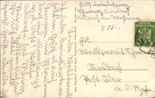 Ak Westerwald, Rauchender Mann, Westerwaldlied