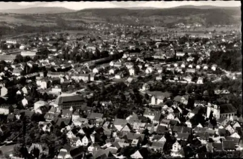 Ak Lörrach in Baden, Luftaufnahme von  viele Dächer, Landschaft im Hintergrund