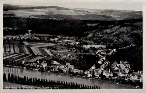 Ak Kadelburg Küssaberg Baden Württemberg, Luftaufnahme  Rheinlandschaft, angrenzende Felder