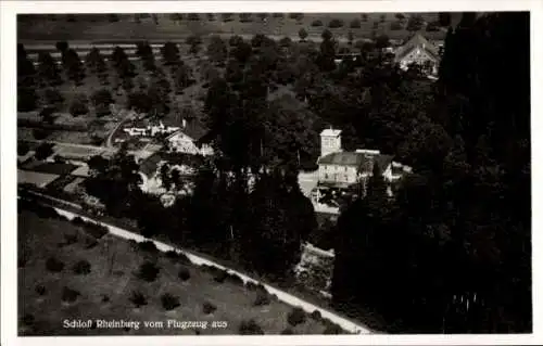 Ak Gailingen am Hochrhein Baden, Fliegeraufnahme Schloss Rheinburg