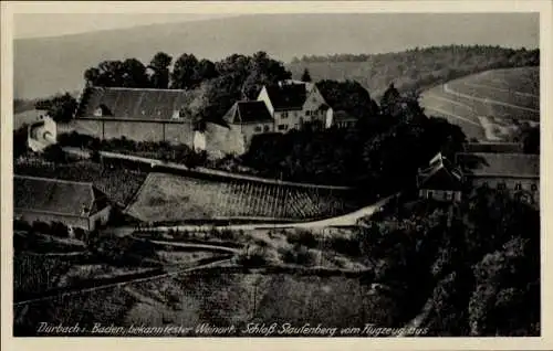 Ak Durbach in Baden, Schloss Staufenberg, Fliegeraufnahme