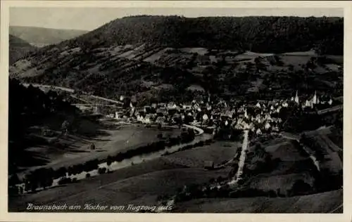 Ak Braunsbach in der Region Hohenlohe, Fliegeraufnahme