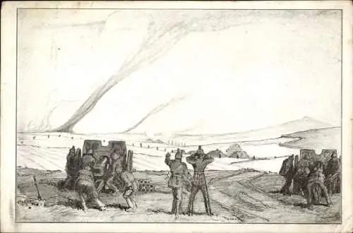 Künstler Ak Aus den Tagen des Vormarsches in Russland 1915, I. WK
