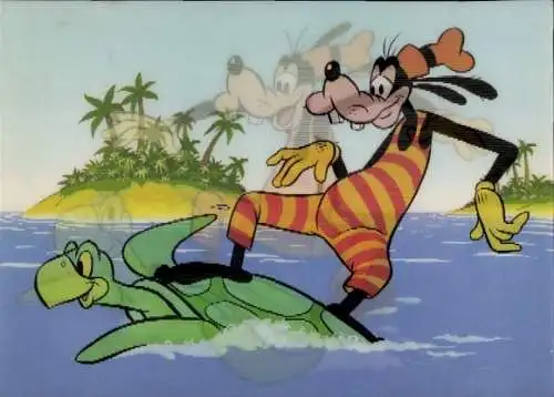 3-D Ak Disney, Goofy und Meerschildkröte