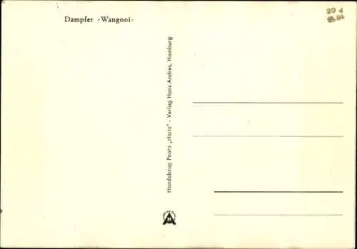 Ak Dampfer Wangoni, Woermann-Linie