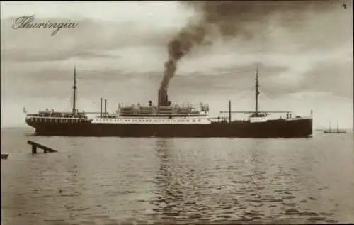 Ak Dampfschiff Thuringia, HAPAG, Ansicht Steuerbord