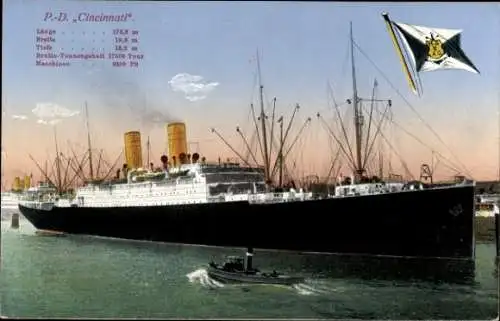 Ak HAPAG Dampfer Cincinnati, Passagierschiff