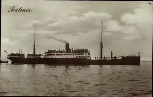 Ak Dampfer Teutonia, In Fahrt, Ansicht Steuerbord, HAPAG