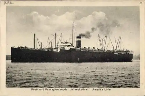 Ak Passagierdampfer Minnekadha, HAPAG
