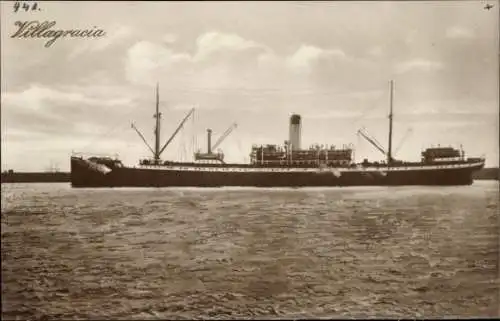 Ak Dampfschiff Villagracia, HAPAG, Ansicht Backbord