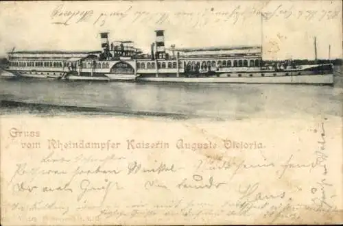 Ak Rheindampfer Kaiserin Auguste Victoria