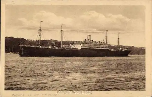 Ak Dampfschiff Württemberg, HAPAG