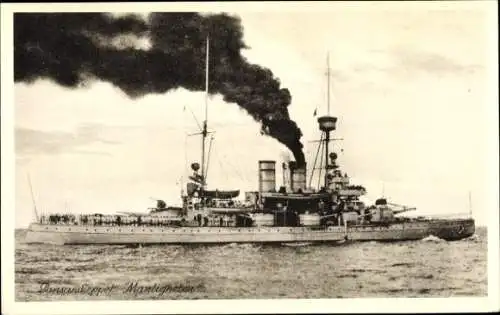 Ak Schwedisches Kriegsschiff, Pansarskeppet Manligheten
