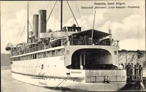 Ak Sassnitz auf Rügen, Fährschiff Preußen