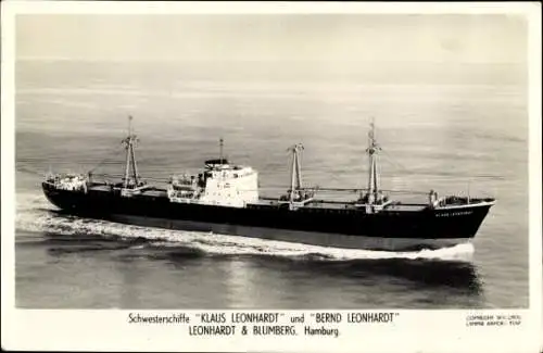 Ak Klaus Leonhardt, Bernd Leonhardt, Leonhardt & Blumberg, Frachtschiff