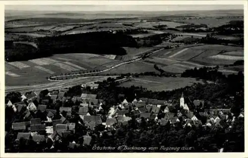 Ak Backnang in Württemberg, Luftaufnahme von  ländliche Landschaft, Dörfer, Felder