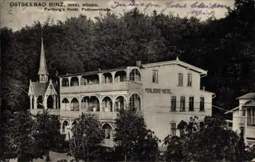 Ak Seebad Binz auf Rügen, Perlber's Hotel