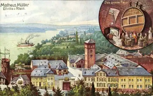 Künstler Ak Rothgeb., G., Eltville am Rhein Hessen, Matheus Müller, Großes Fass