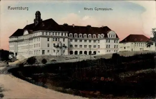 Ak Ravensburg in Württemberg Oberschwaben, Neues Gymnasium