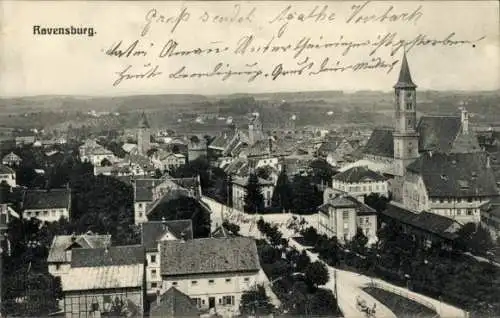 Ak Ravensburg in Württemberg Oberschwaben, Gesamtansicht